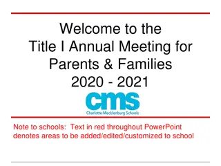 Title I Annual Meeting for Parents & Families 2020-2021