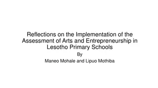 Implementation of Arts and Entrepreneurship Assessment in Lesotho Primary Schools