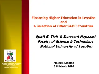 Financing Higher Education in Lesotho and SADC Countries