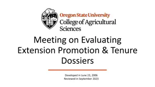 Meeting on Evaluating Extension Promotion & Tenure Dossiers