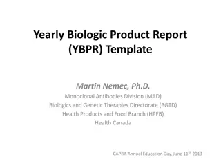 Yearly Biologic Product Report (YBPR) Template Overview