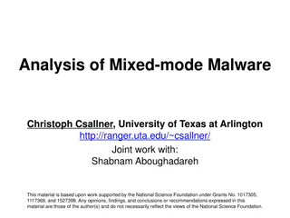 Analysis of Mixed-Mode Malware and Malware Analysis Tools