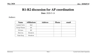 Proposal for Release 1/R2 Feature Split in Wireless AP Coordination