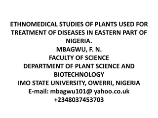 Ethnomedical Studies of Plants Used for Treatment in Eastern Nigeria