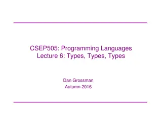 Types in Programming Languages: Lecture Insights