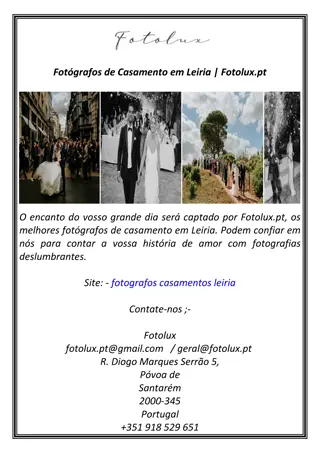 Fotógrafos de Casamento em Leiria | Fotolux.pt