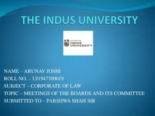 Understanding Meetings of the Boards and Its Committees in Corporate Law