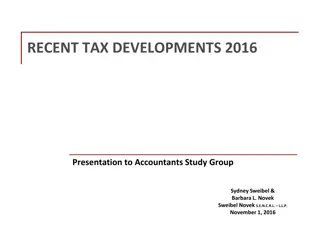 Recent Tax Developments 2016 Presentation Summary