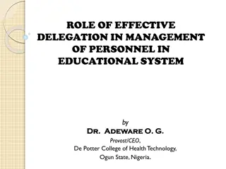 Role of Effective Delegation in Personnel Management in Education