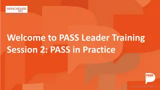 PASS Leader Training: Engaging Practices and Support Principles