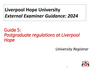 Liverpool Hope University External Examiner Guidance 2024 - Postgraduate Regulations Overview