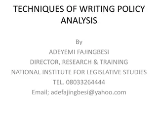 Techniques of Writing Policy Analysis by Adeyemi Fajingbesi