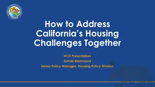 Strategies for Addressing California's Housing Challenges Together