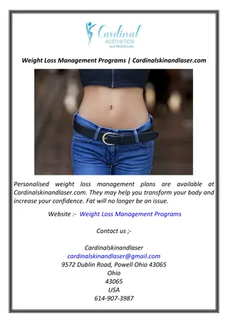 Weight Loss Management Programs | Cardinalskinandlaser.com