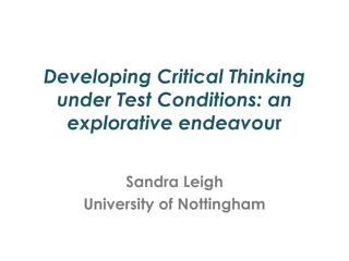 Enhancing Critical Thinking in Test Conditions: Challenges and Strategies