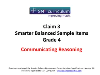 Grade 4 Smarter Balanced Sample Items for Communicating Reasoning