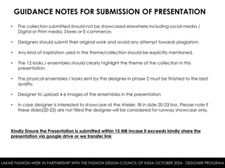 Guidelines for Submission of Designer Collections at Lakmé Fashion Week