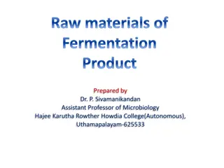 Raw Materials in Industrial Fermentation Processes