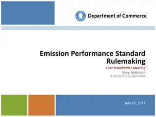 Washington State Emission Performance Standard Rulemaking Stakeholder Meeting Overview