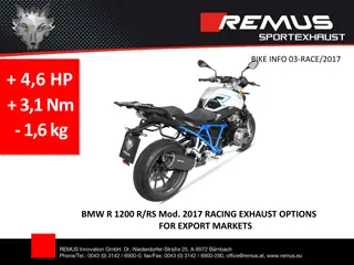 BMW R1200 R/RS 2017 Race Exhaust Options for Export Markets