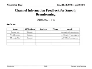 Channel Information Feedback for Beamforming Enhancement