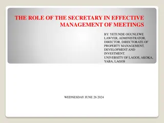 The Role of the Secretary in Effective Management of Meetings