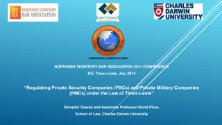 Regulating Private Security and Military Companies in Timor-Leste