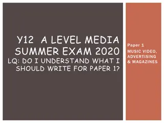 Paper 1 Requirements for Y12 A-Level Media Summer Exam 2020