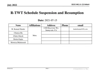 IEEE 802.11-22/1484r0 - R-TWT Schedule Suspension and Resumption