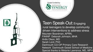 Engaging Rural Teenagers to Address Stress: Teen Speak-Out Project