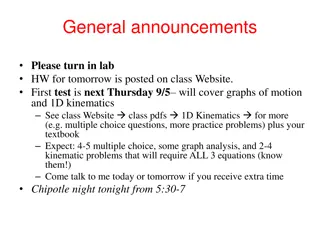 Kinematics and Free Fall Physics Concepts for Test Preparation