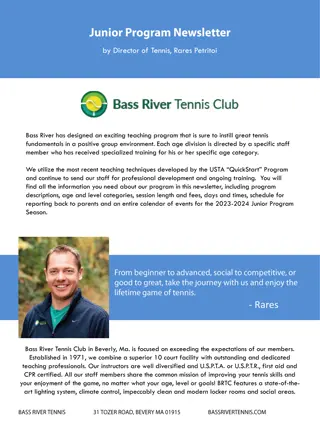 Exciting Junior Tennis Program at Bass River Tennis Club