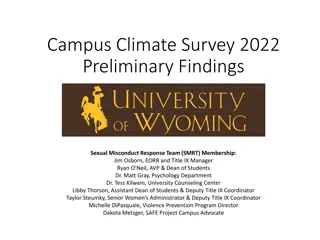 Campus Climate Survey 2022 Preliminary Findings on Sexual Misconduct Response Team Membership and Assault Rates at UW