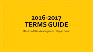 Guide to Academic Terms and Management for 2016-2017