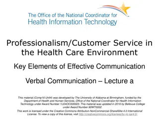 Effective Verbal Communication in Healthcare