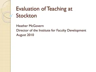 Evaluation of Teaching at Stockton: Methods and Recommendations