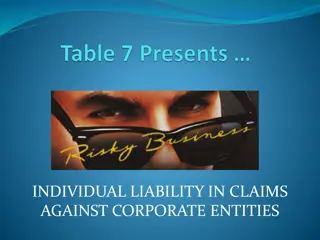 Legal Liability of Individuals in Corporate Entities