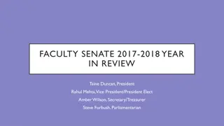 Faculty Senate 2017-2018 Achievements and Initiatives Review