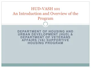 Overview of HUD-VASH Program for Homeless Veterans