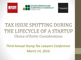 Tax Issue Spotting for Startup Entities