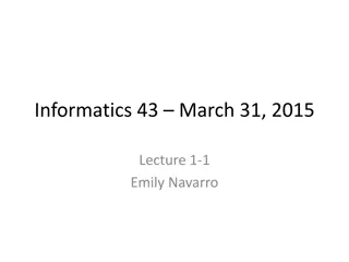 Introduction to Software Engineering - INFORMATICS 43 Course Details