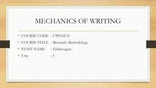 Essential Components of Scholarly Writing: A Guide to Mechanics