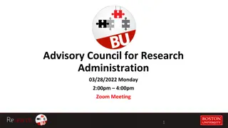 Advisory Council for Research Administration Meeting Updates