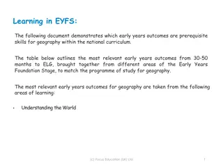 Early Years Outcomes Prerequisite Skills for Geography in National Curriculum