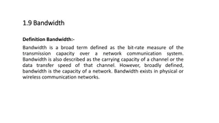 Bandwidth, Channel Capacity, and Noise in Communication Networks