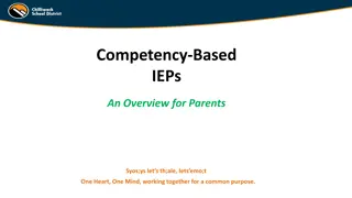 Competency-Based IEPs and Core Competencies for Parents