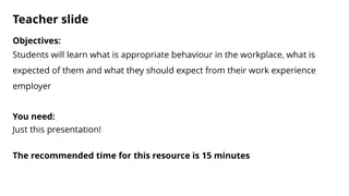 Work Experience: Workplace Behavior Guidelines