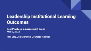 Leadership Institutional Learning Outcomes and Best Practices