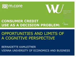 Understanding Consumer Credit: Opportunities and Limits of a Cognitive Perspective