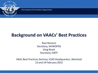 International Civil Aviation Organization: Background on VAACs Best Practices